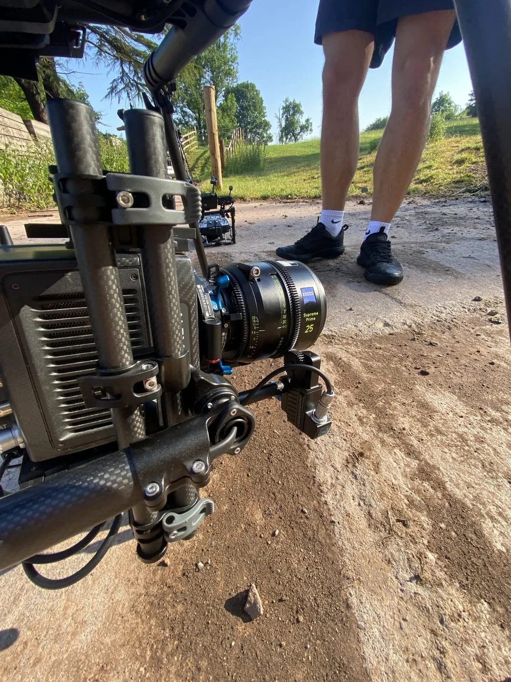 Close-up of the Movi Pro carrying a cinema camera and lens