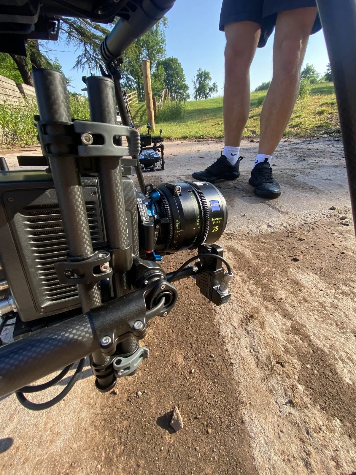 Close-up of the Movi Pro carrying a cinema camera and lens on the Alta 8