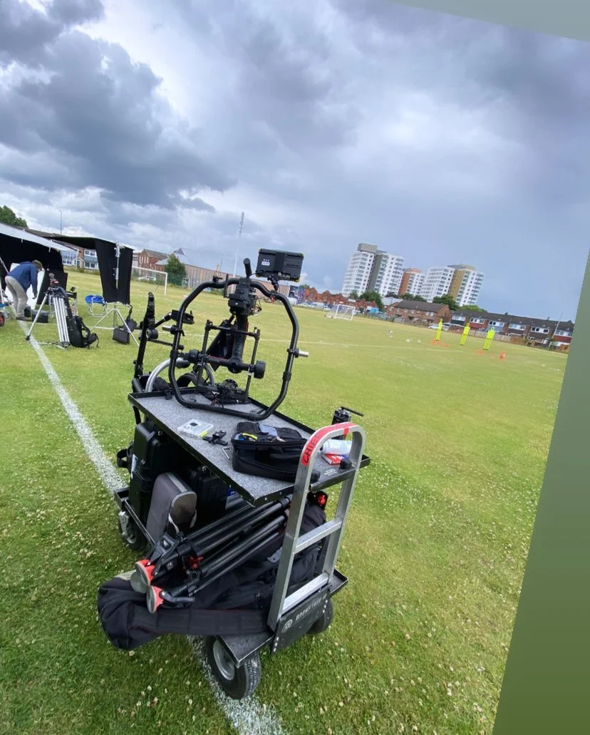 Ronin 2 on a Magliner cart on a TV commercial in Manchester