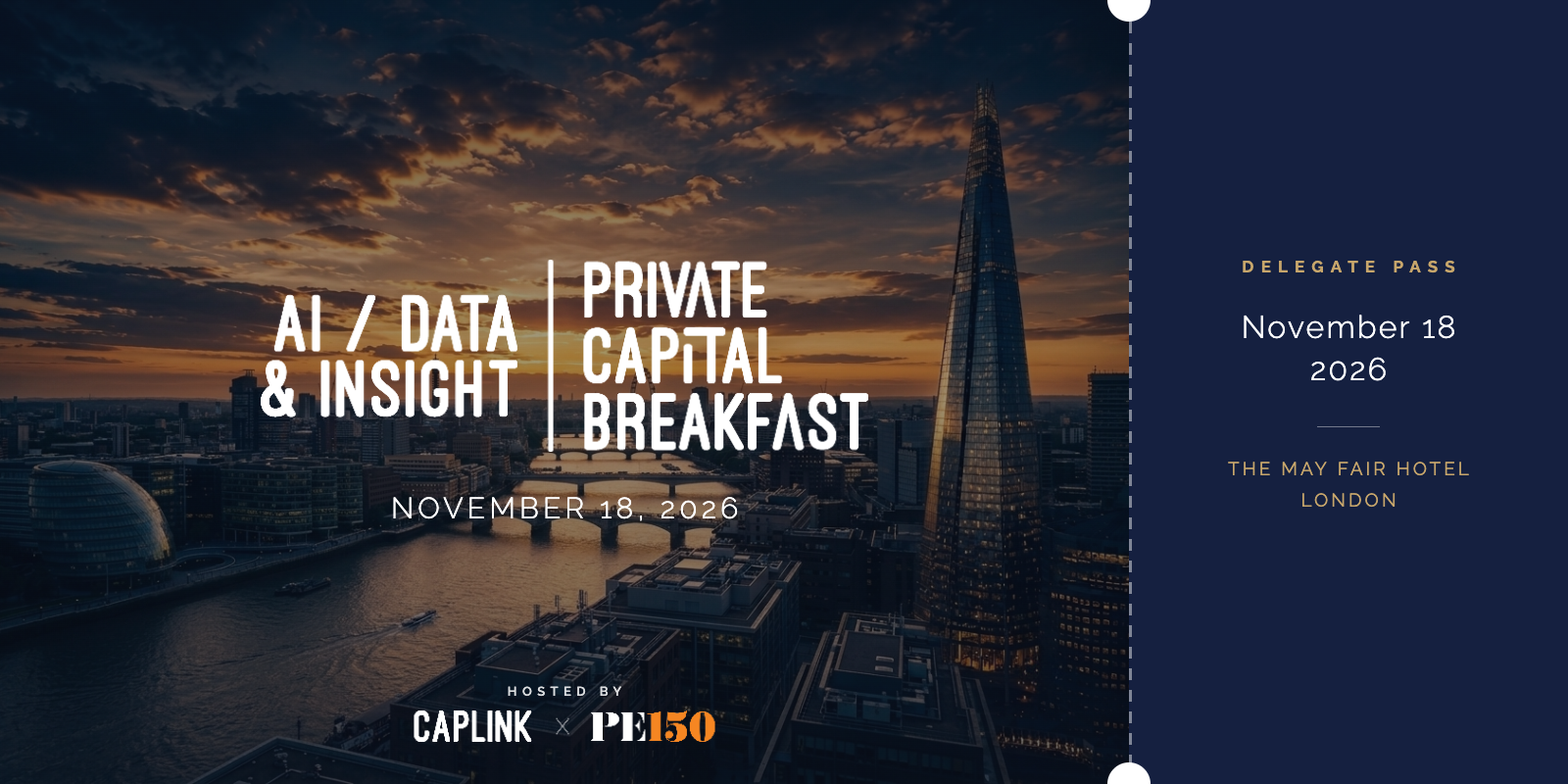 AI / Data & Insight Private Capital Breakfast, Delegate Pass