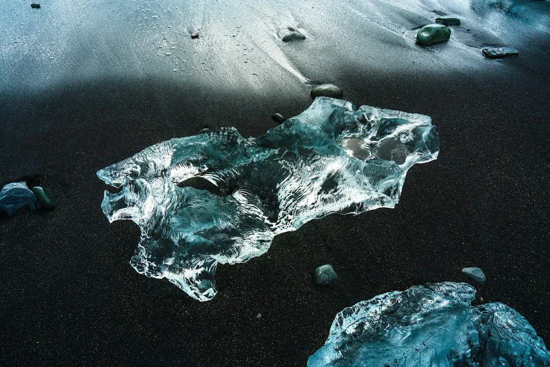 Blue glacial ice in Iceland