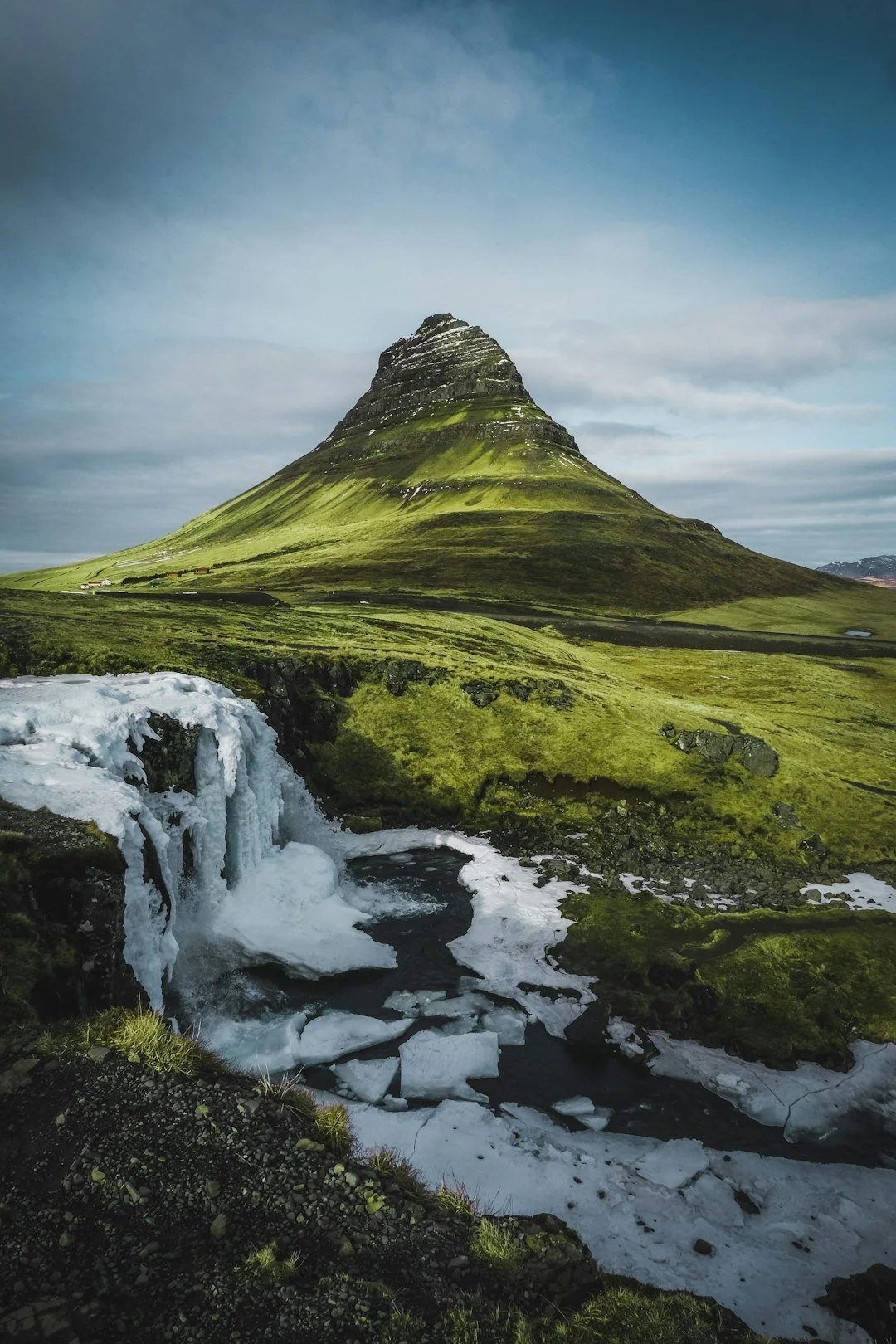 Vertical view of a dramatic Icelandic landscape