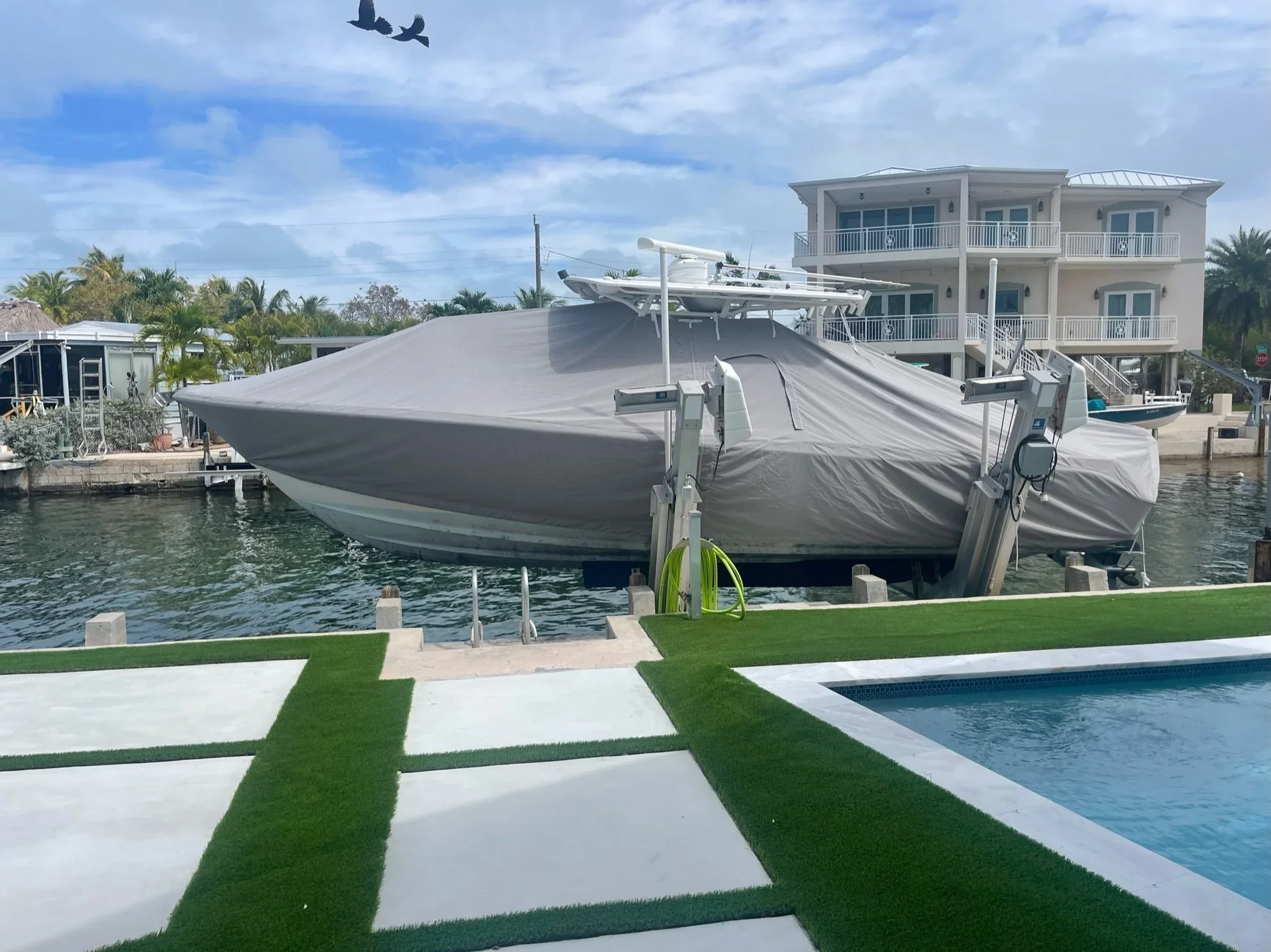 Infographic: four pillars of custom vessel cover specification — material grade, construction quality, fit precision, and application match