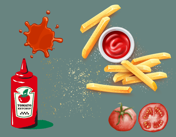 Faux ketchup renversé paquets de moutarde renversés Joke Gag Prank