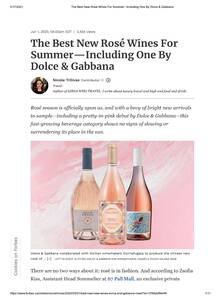 Forbes — Chêne Bleu rosé wine coverage