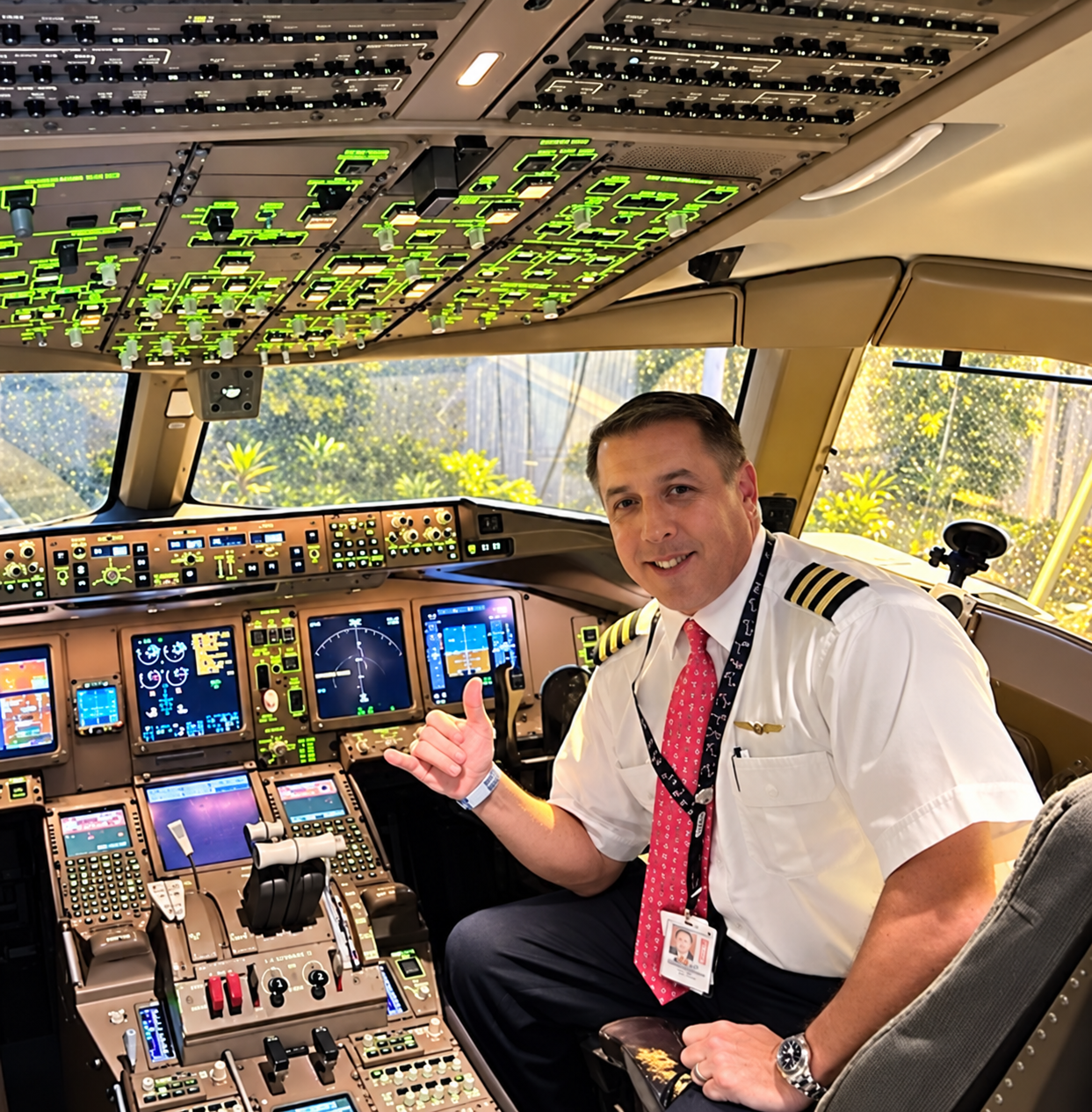 Brett Gennarelli in an aircraft cockpit