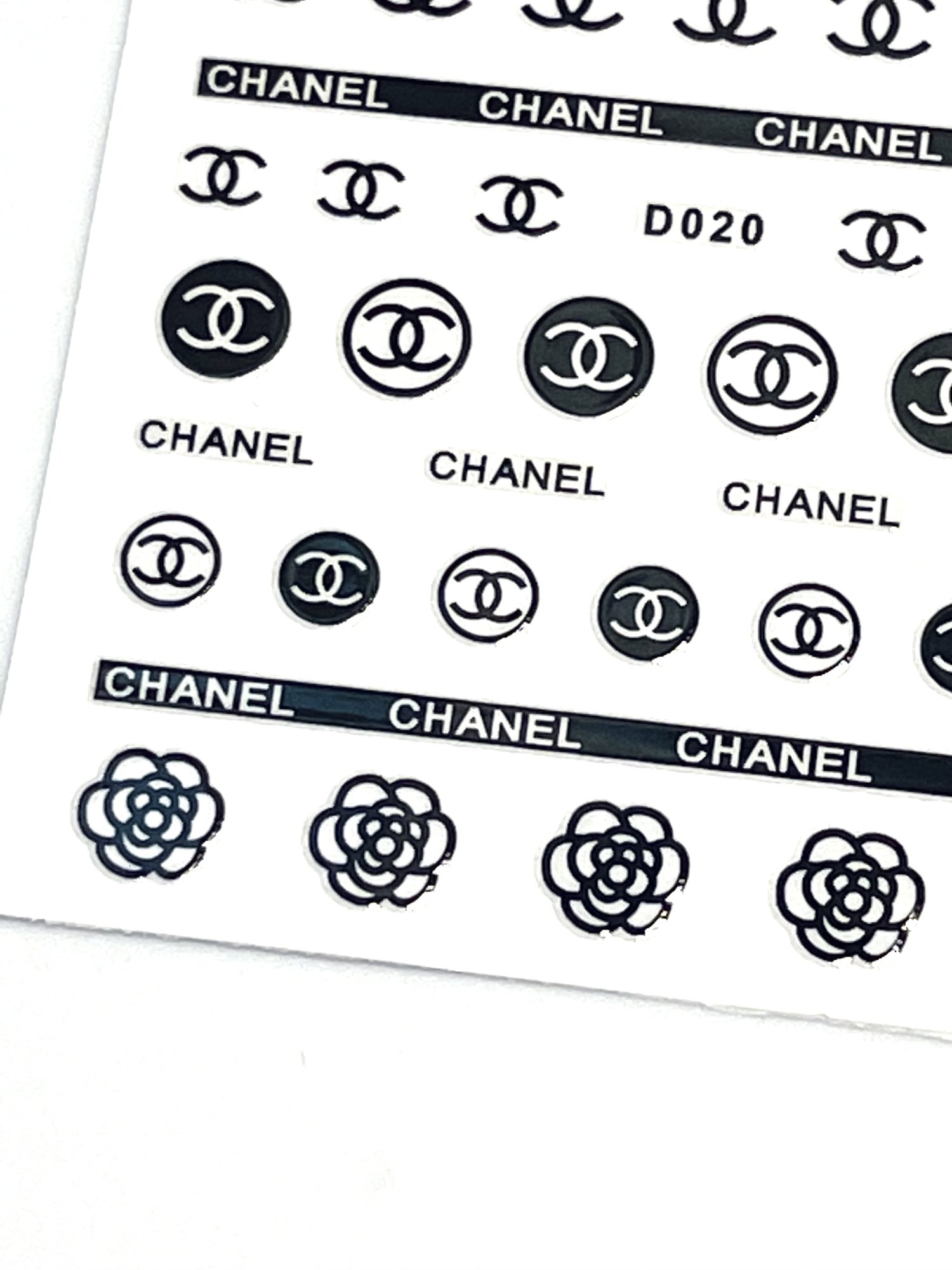 Channel nail stickers  Chanel nails, Chanel nail art, Nail stickers