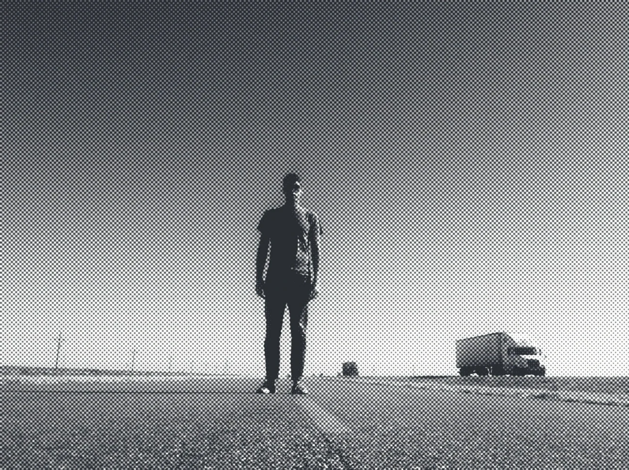 Mick standing on Route 66 in Texas