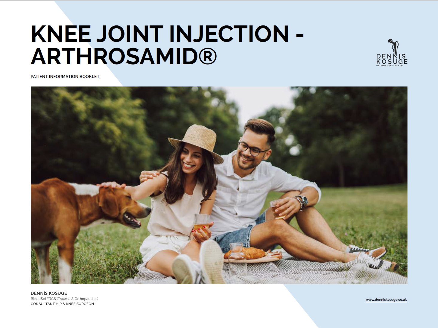 Arthrosamid Injection patient information booklet written by Mr Dennis Kosuge
