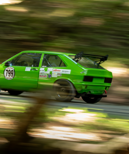 Modern Volkswagen Scirocco competing at the Empire Hill Climb