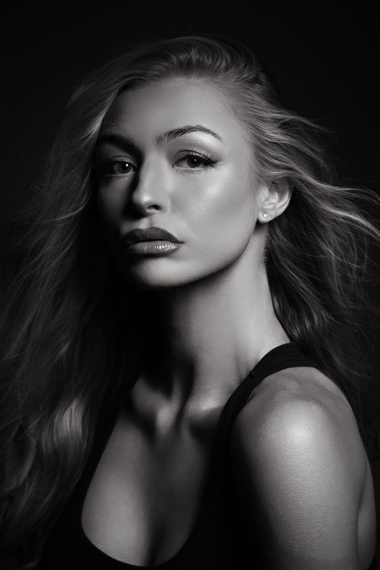 Black and white beauty portrait