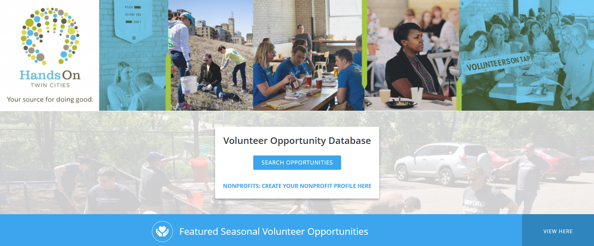 Screenshot of HandsOn Twin Cities volunteer database