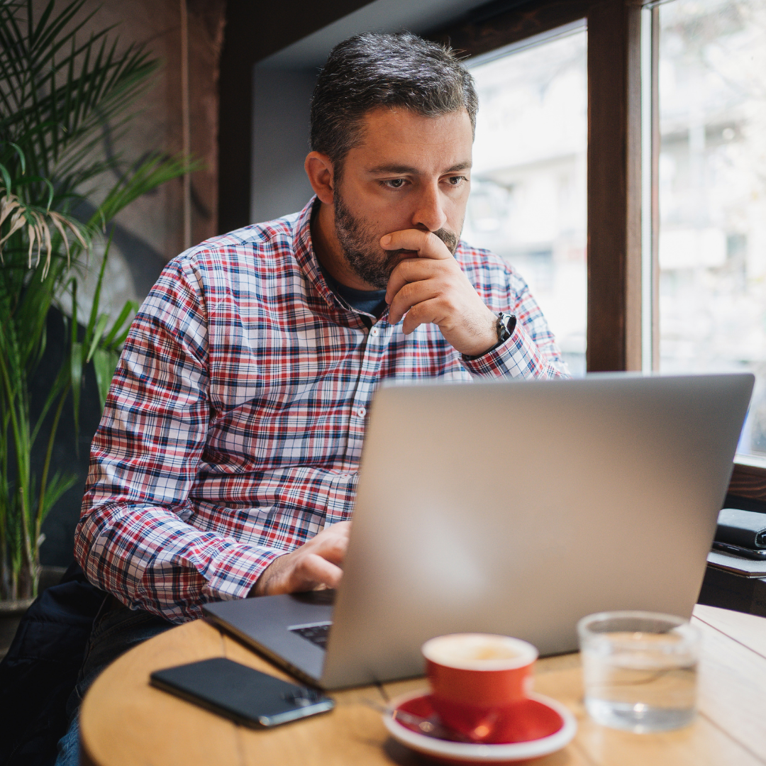 Person searching the web