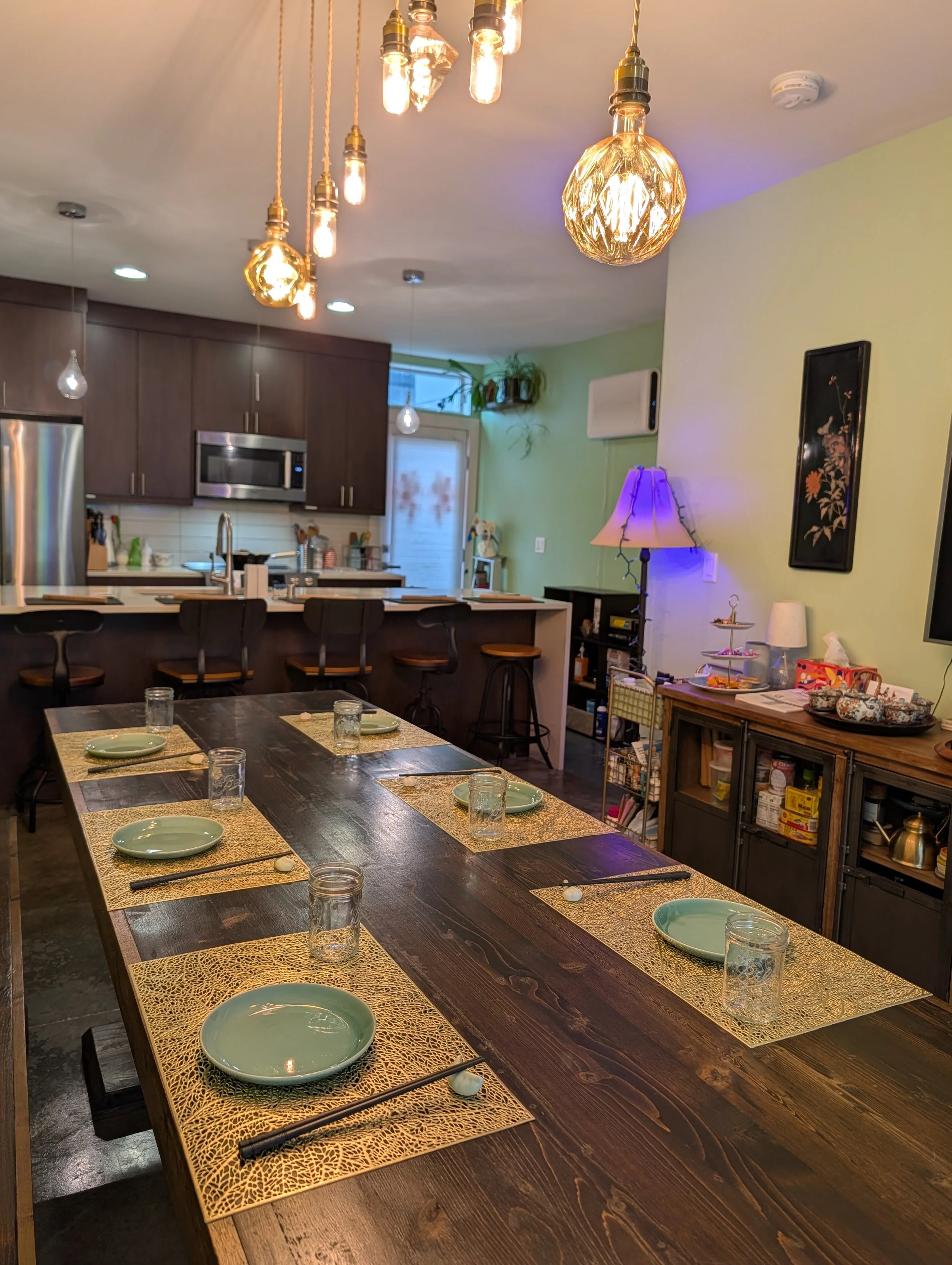 Small group cooking class at Dash of Soy