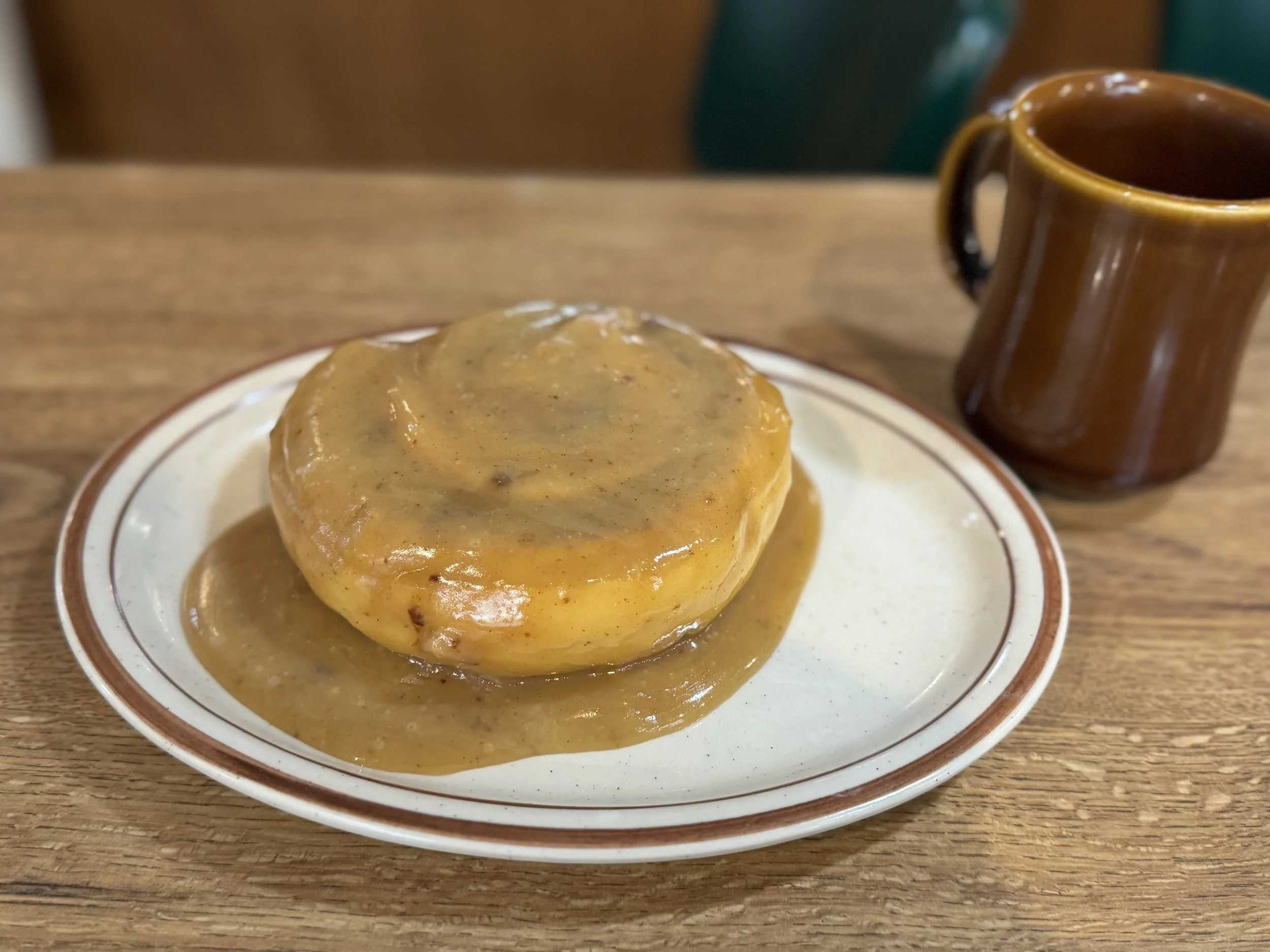 Fresh caramel roll at Westwood Cafe