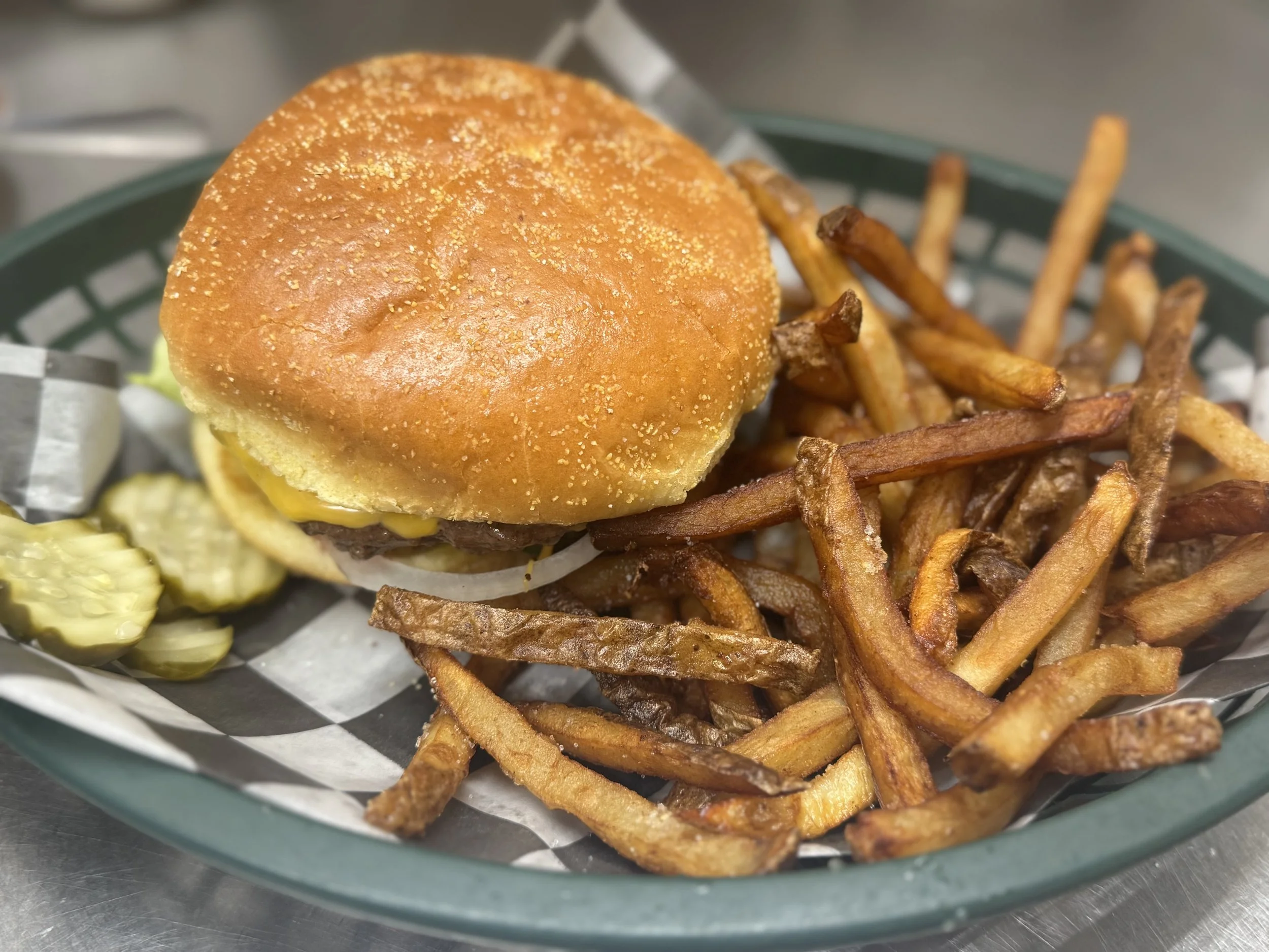 Westwood Cafe burger and fries