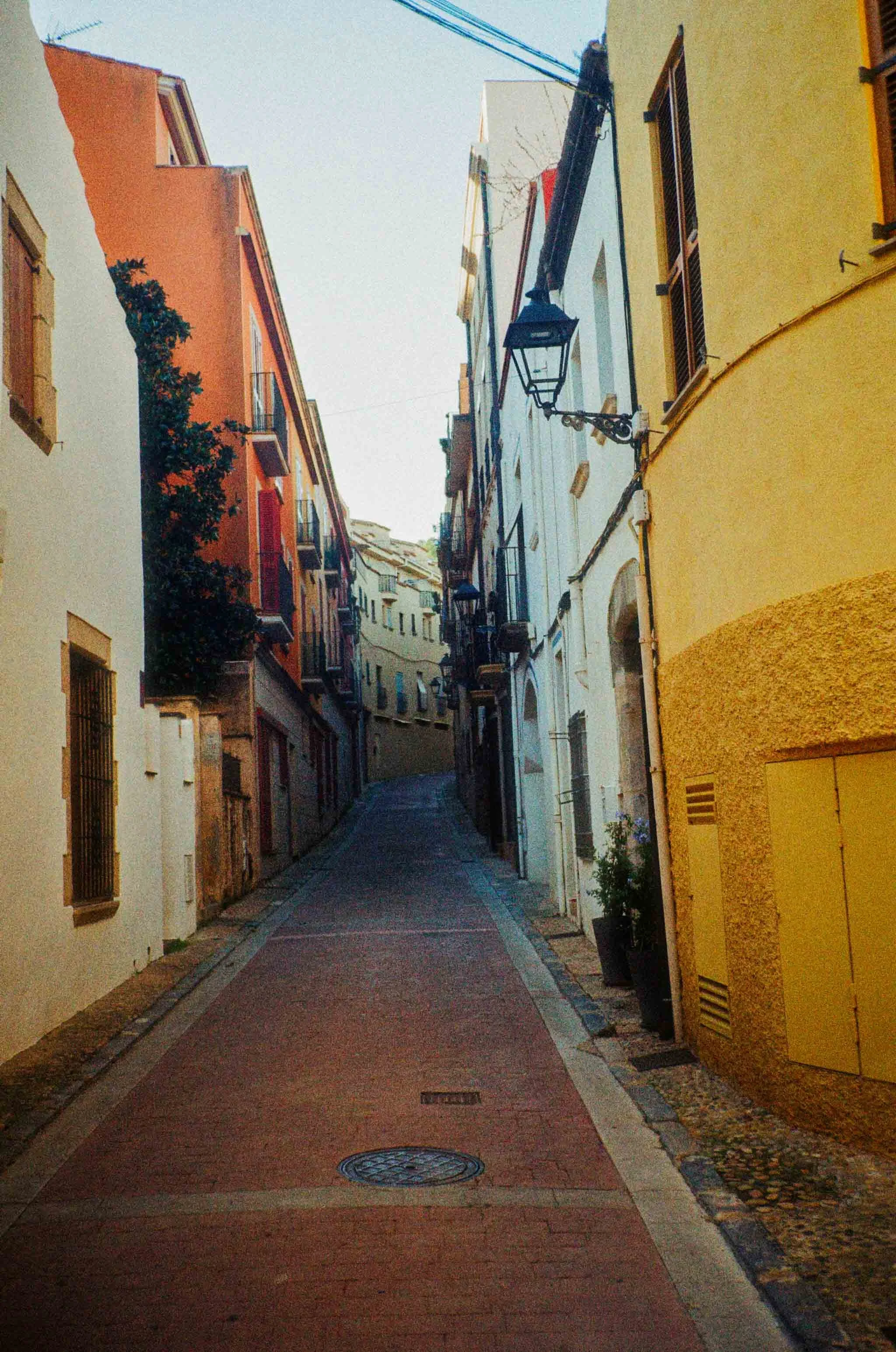 Costa Brava village street Catalunya Spain 35mm film