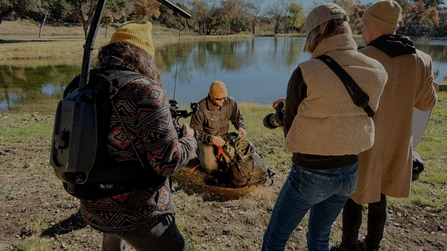 Story Media Co. crew filming an outdoor commercial production