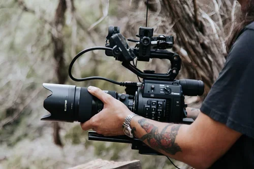 Camera operator filming during a Story Media Co. production