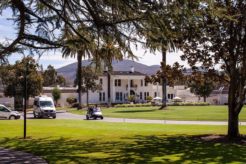 The grounds and clubhouse at Silverado Resort in Napa
