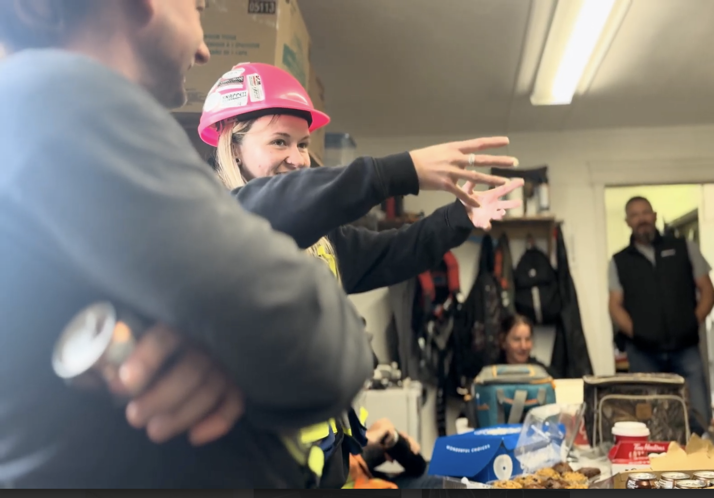 Blue Anvil team member meeting with a construction client
