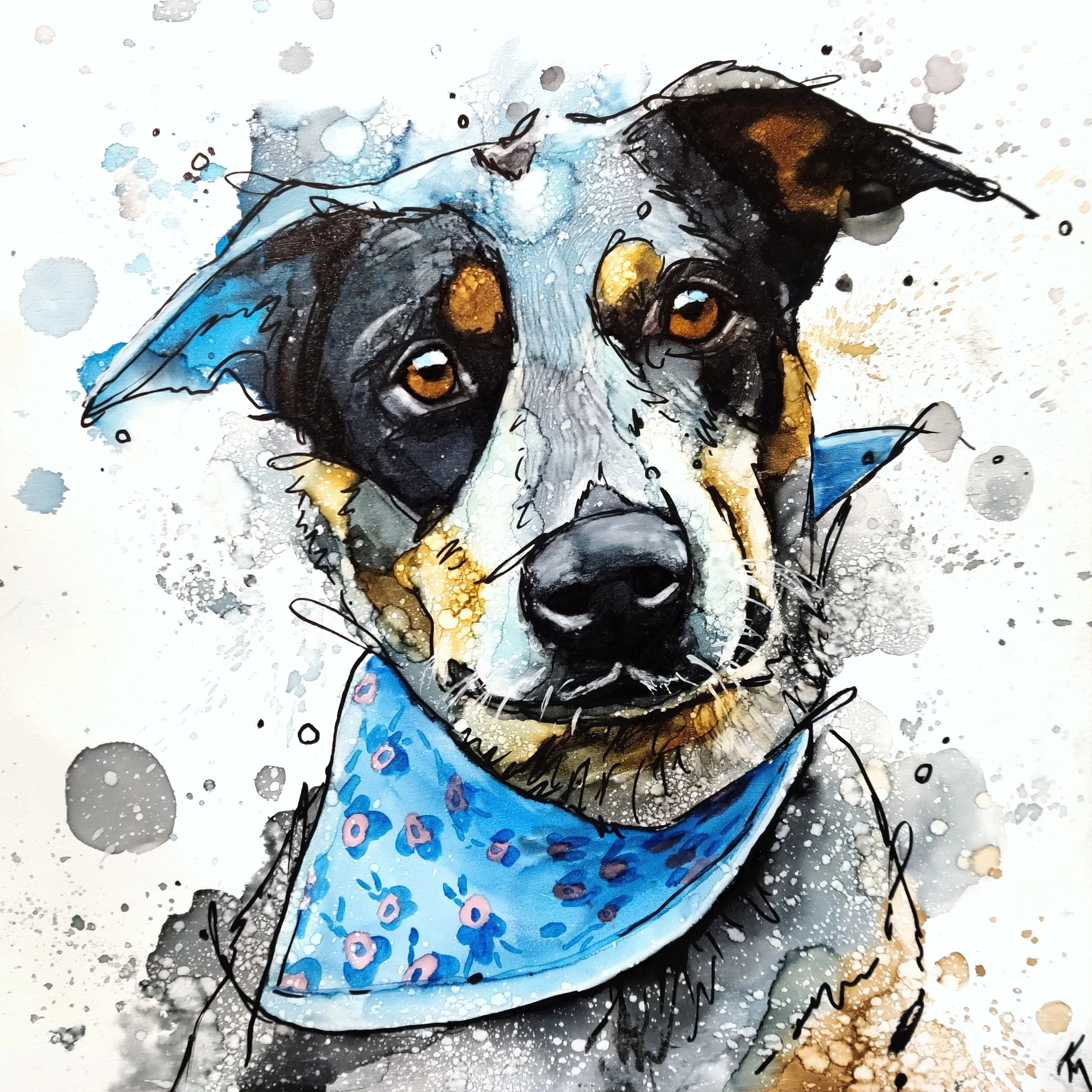 Finished portrait ready to hang