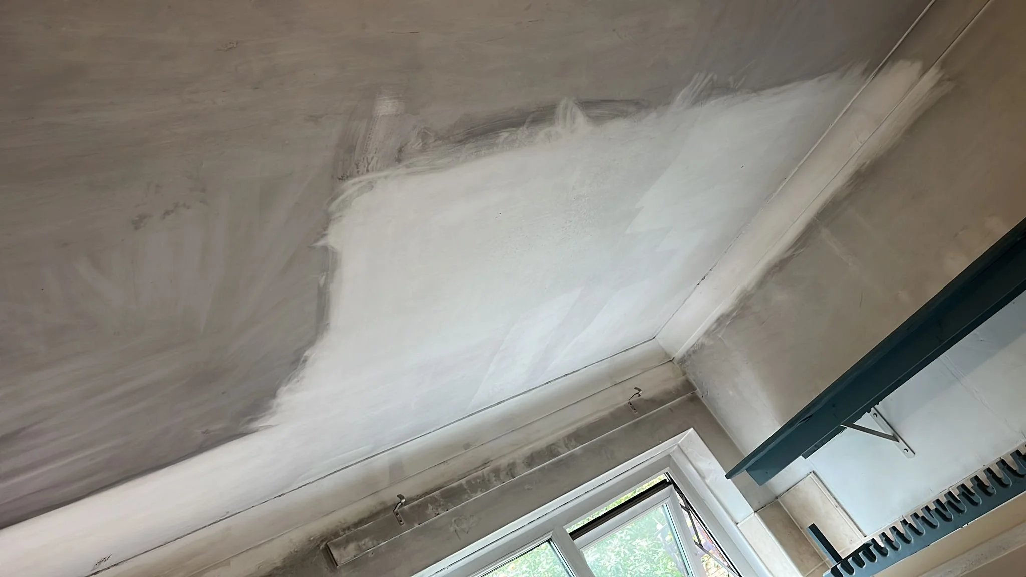 Smoke-damaged kitchen before professional cleaning