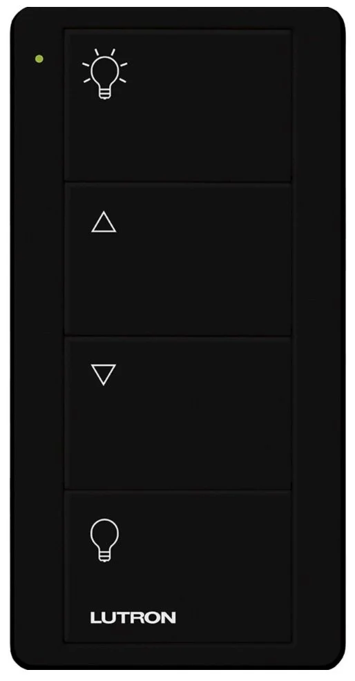 Lutron Pico 2 Button with Raise Lower Remote Gloss Black | VIP Smart Homes Seattle