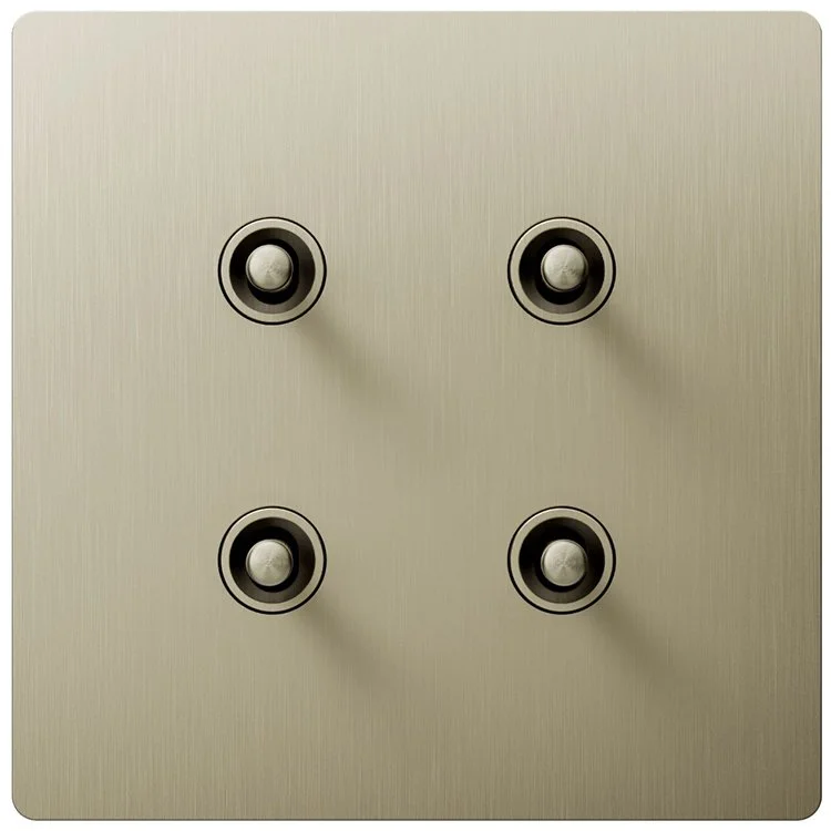 Lutron Aviena Champagne Toggle Keypad Hand Finished Solid Brass | VIP Smart Homes Seattle