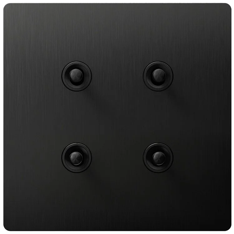 Lutron Aviena Graphite Toggle Keypad Hand Finished Solid Brass | VIP Smart Homes Seattle