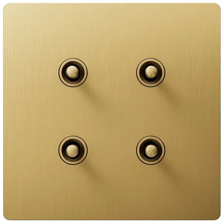 Lutron Aviena Brushed Brass Toggle Keypad Hand Finished Solid Brass | VIP Smart Homes Seattle