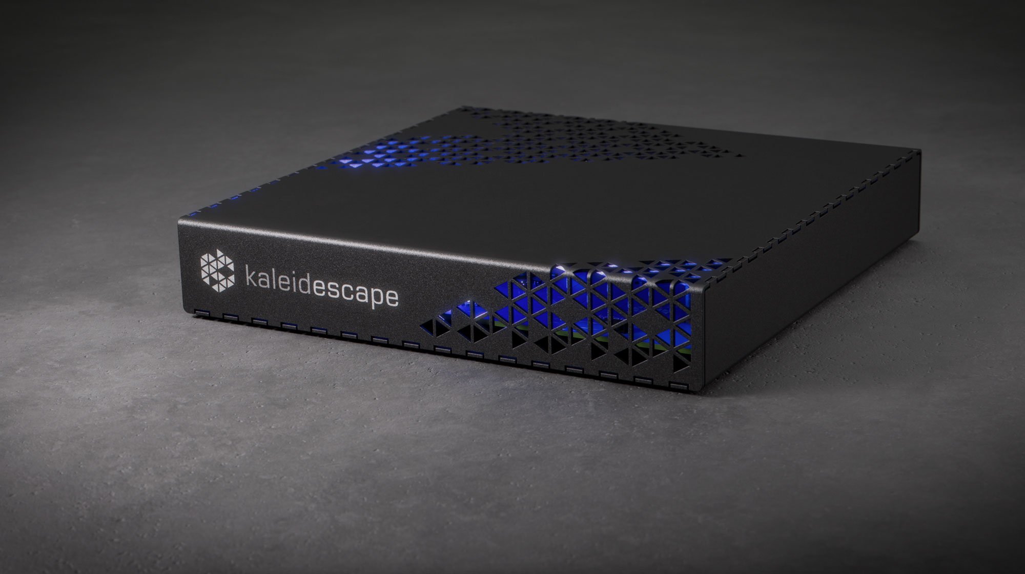 Kaleidescape Strato E 4K movie player in a home theater rack VIP Smart Homes Seattle Bellevue