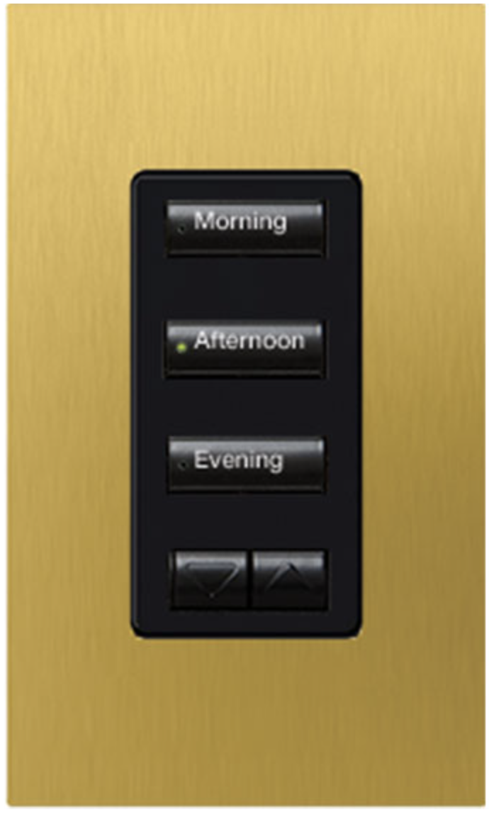 Lutron seeTouch Satin Brass (SB) Keypad | VIP Smart Homes Seattle