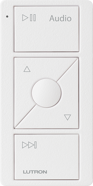 Lutron Pico Audio Remote White Wall Mounted with Play Pause Volume and Skip Controls for Sonos | VIP Smart Homes Seattle