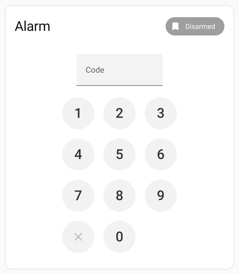 Home Assistant Security Alarm Keypad Card Showing Disarmed Status | VIP Smart Homes