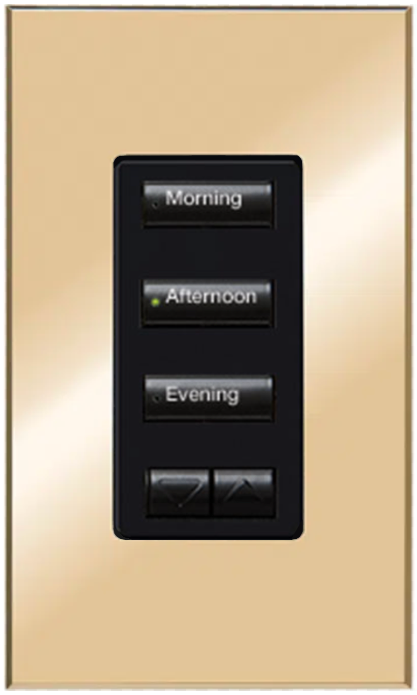 Lutron seeTouch Bright Brass (BB) Keypad | VIP Smart Homes Seattle