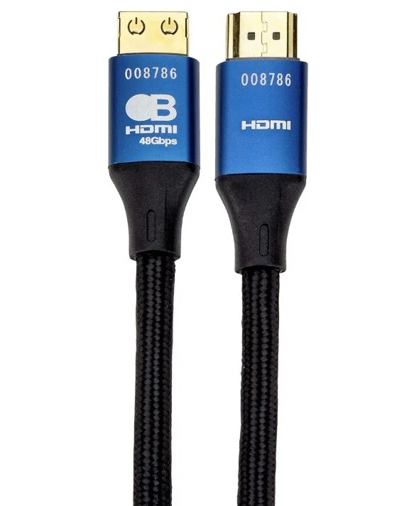 Bullet Train premium 8K HDMI cable with serial numbered C-Lock headshell, ISF certified for 48 Gbps 4K and 8K signal distribution
