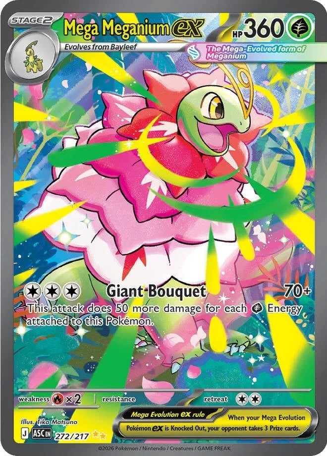 Mega Meganium ex Ascended Heroes Mega Attack Rare Pokemon Card
