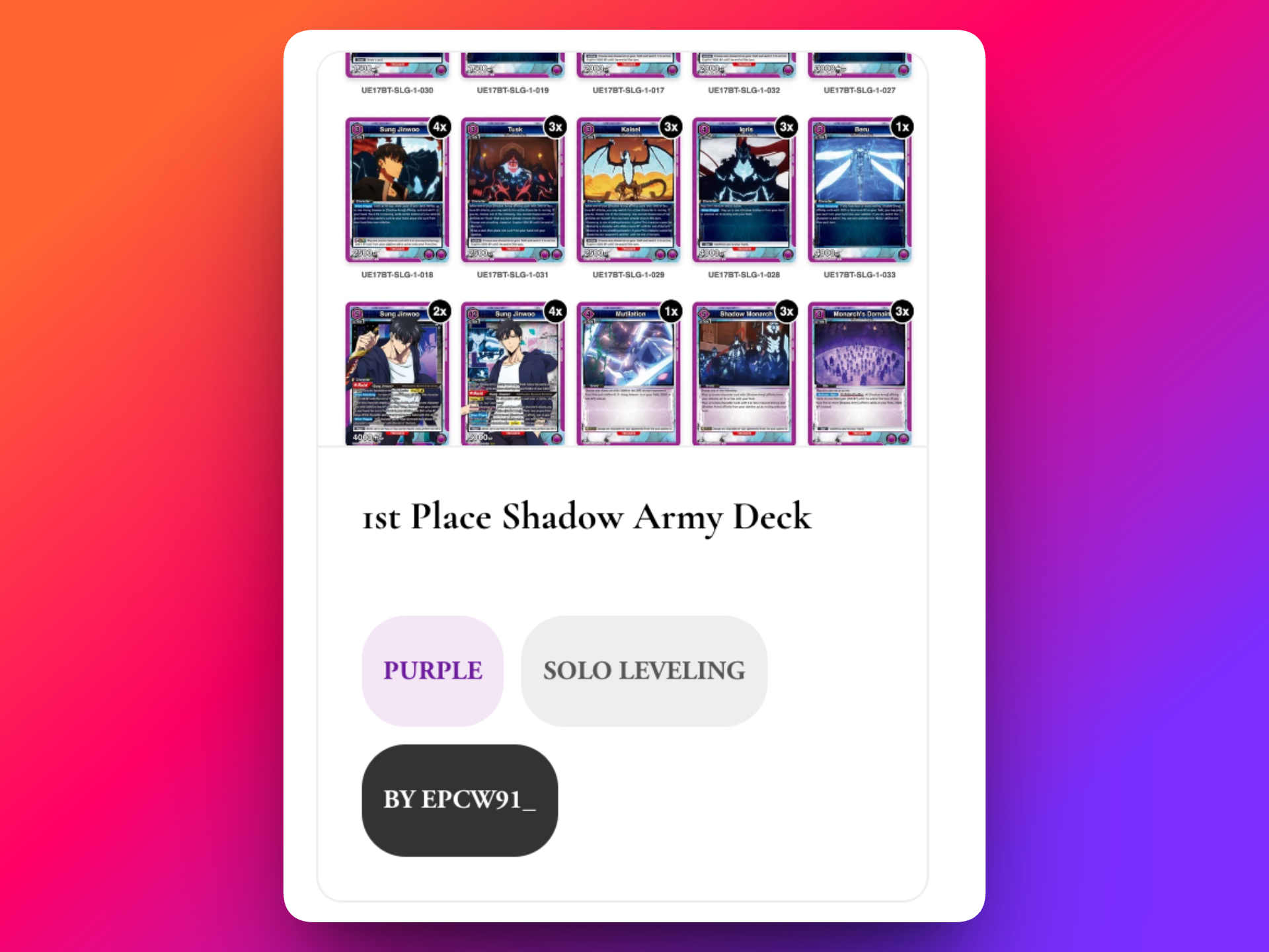 UNION ARENA Community Decks