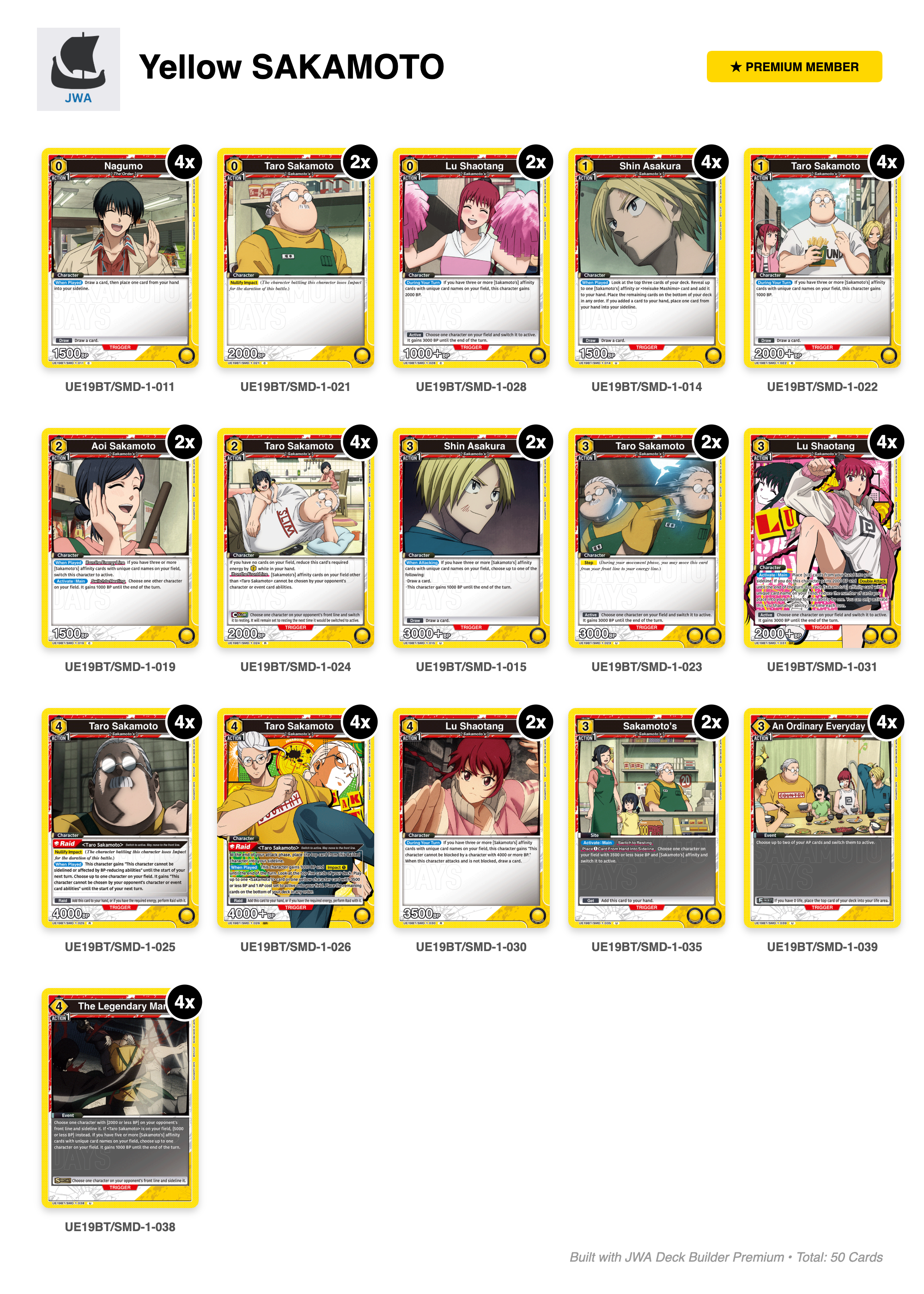 SAKAMOTO DAYS Deck List