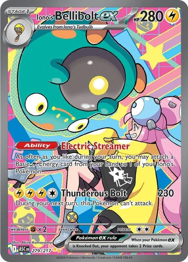 Iono's Bellibolt ex Ascended Heroes Special Illustration Rare Pokemon Card