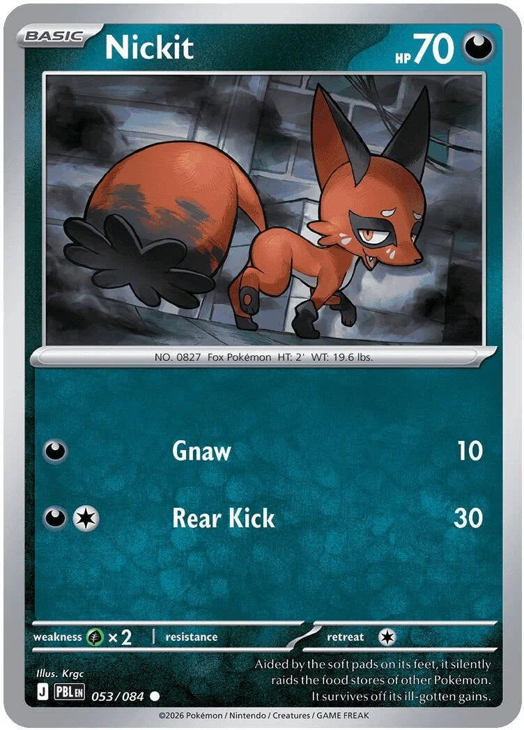 Nickit - Pitch Black Pokemon TCG Card