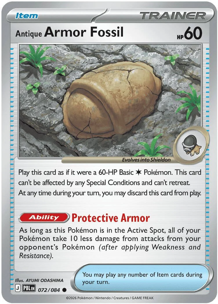 Antique Armor Fossil - Pitch Black Pokemon TCG Card