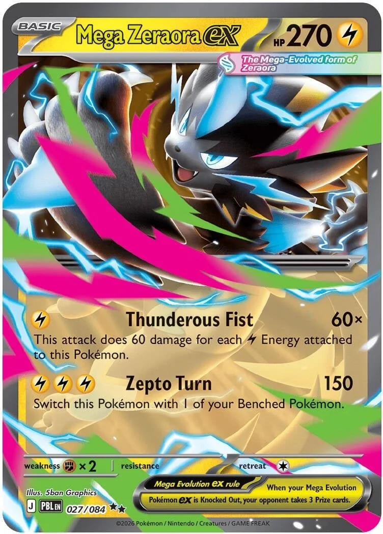Mega Zeraora ex - Pitch Black Pokemon TCG Card