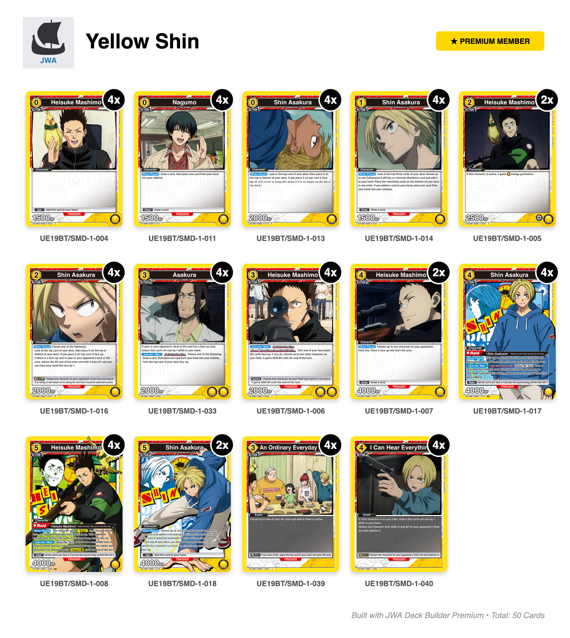 SAKAMOTO DAYS Deck List