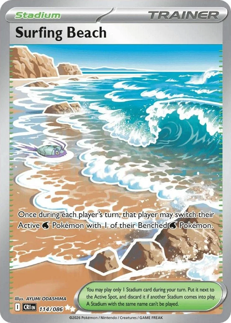 Surfing Beach - Chaos Rising Pokemon TCG Card
