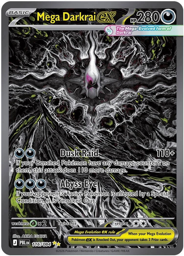 Mega Darkrai ex - Pitch Black Pokemon TCG Card