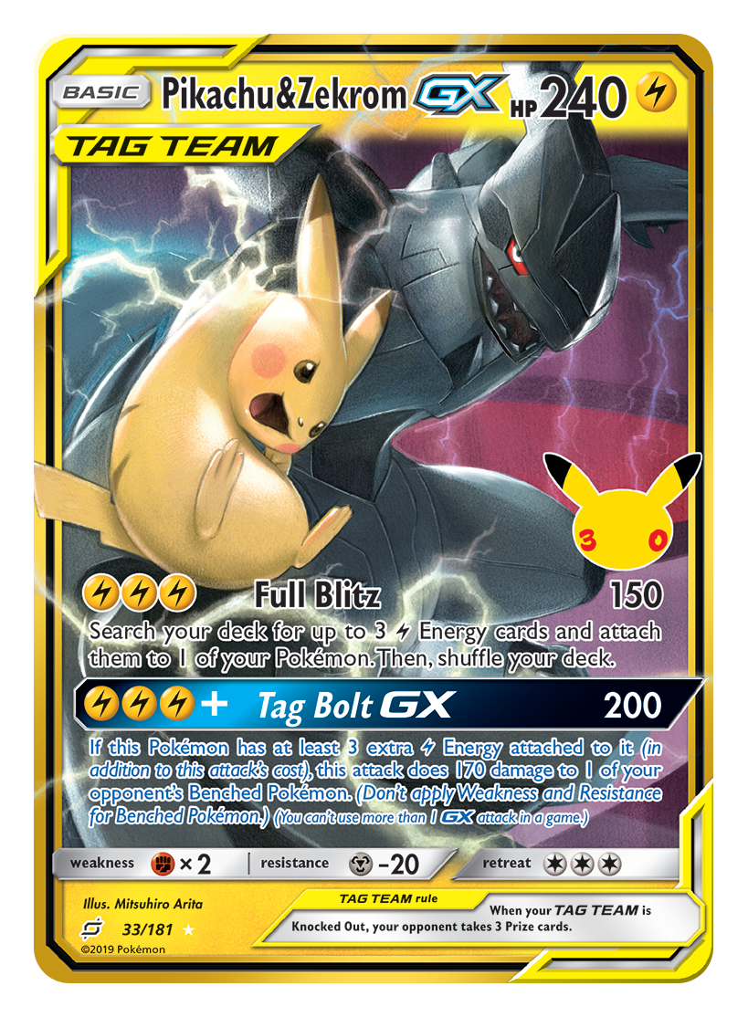 Pikachu & Zekrom GX - Pokemon TCG Card