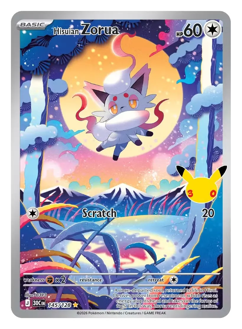 Hisuian Zorua - 30th Celebration Pokemon TCG Card