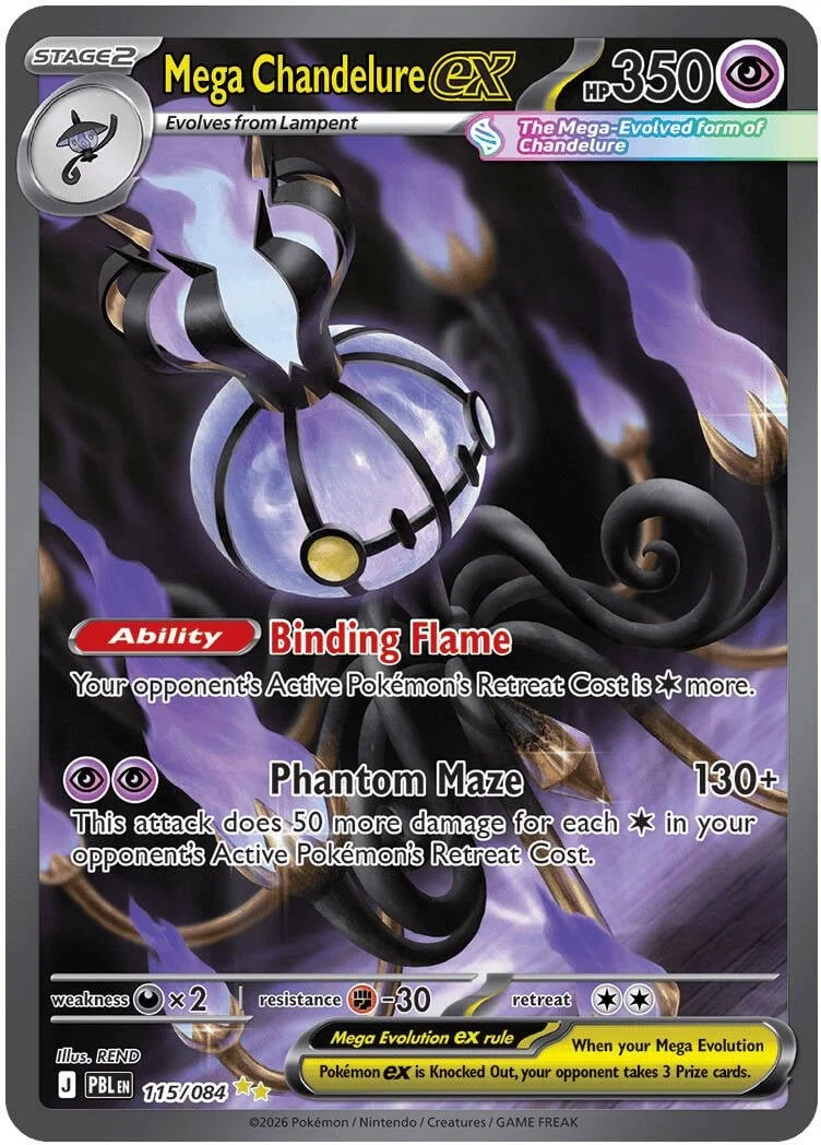 Mega Chandelure ex - Pitch Black Pokemon TCG Card